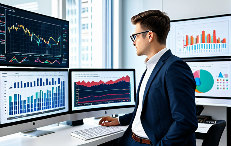 AI 콘텐츠의 저작권과 소비자 보호 - Hyper-Personalized Content**

"A data analyst in a brightly lit, modern office, surrounded by screen...
